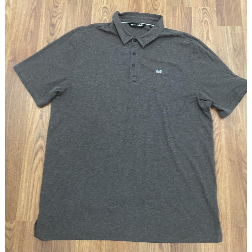 TravisMathew Polo Mens Extra Large Heather Performance Golf Stretch Gray
